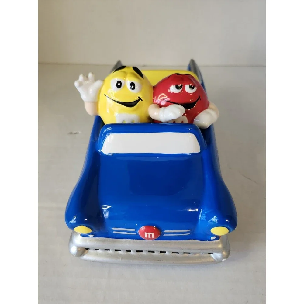 M&M's Galerie Ceramic Blue Car Hot Rod Roadster Candy Dish Collectible 2001